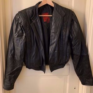 VINTAGE COLOMBIAN LEATHER JACKET (XS/S)